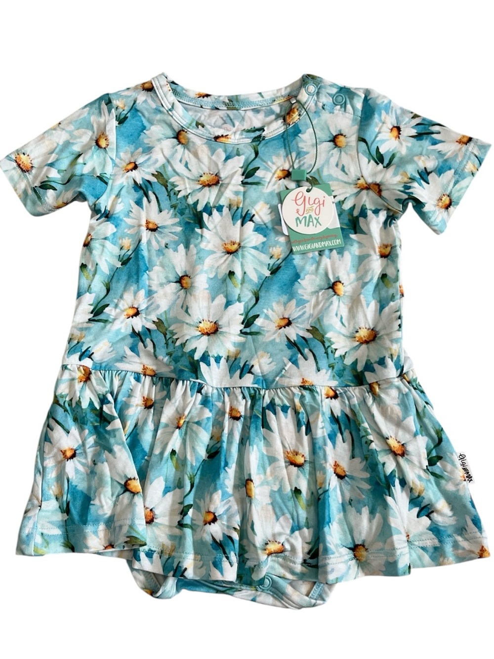Gigi & Max Blossom Tutu Twirl Bodysuit 12M NWT Bamboo One Piece Short Sleeve